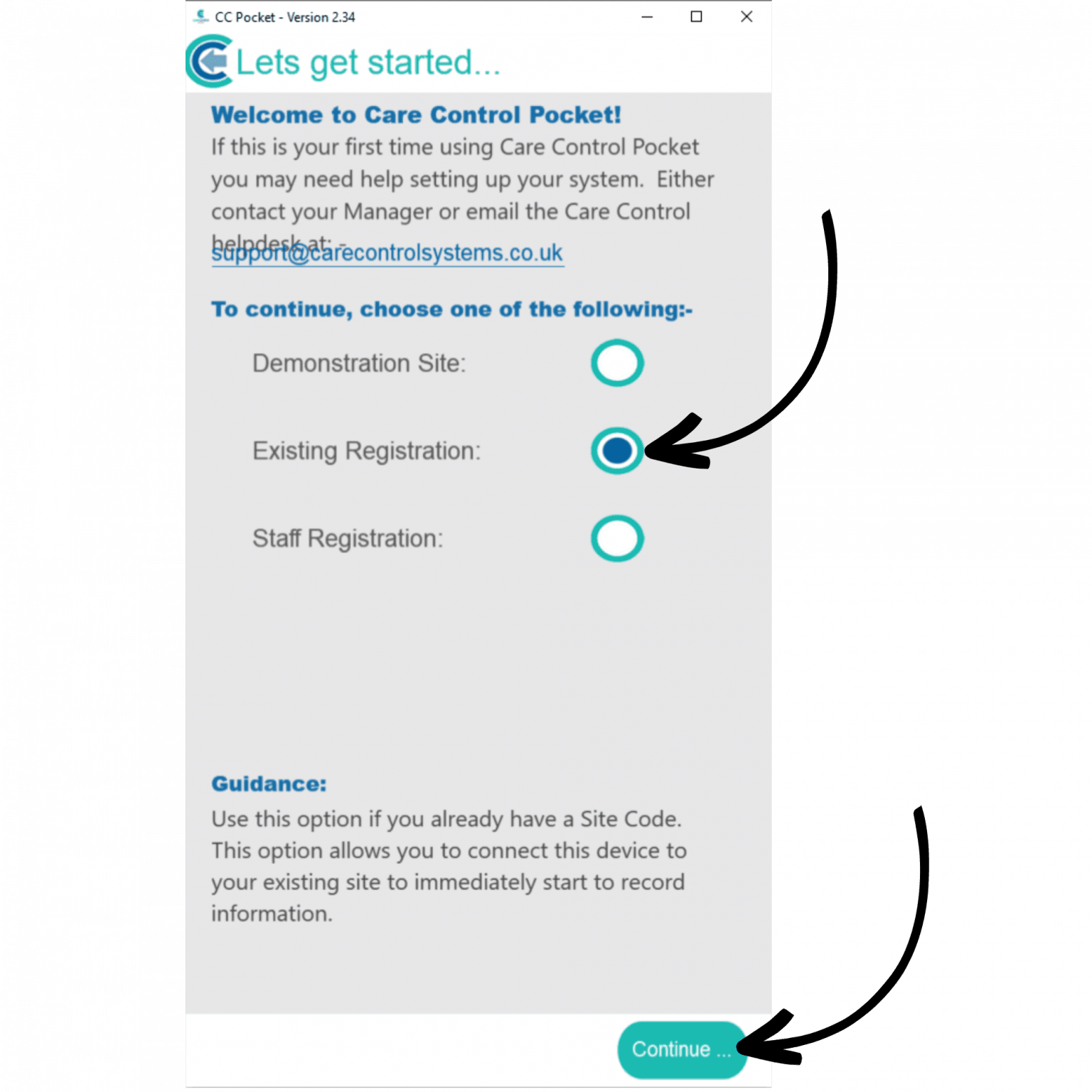 Registering Pocket with a Care Control Learning Hub