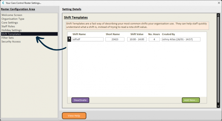 Roster Settings Overview – Care Control Learning Hub