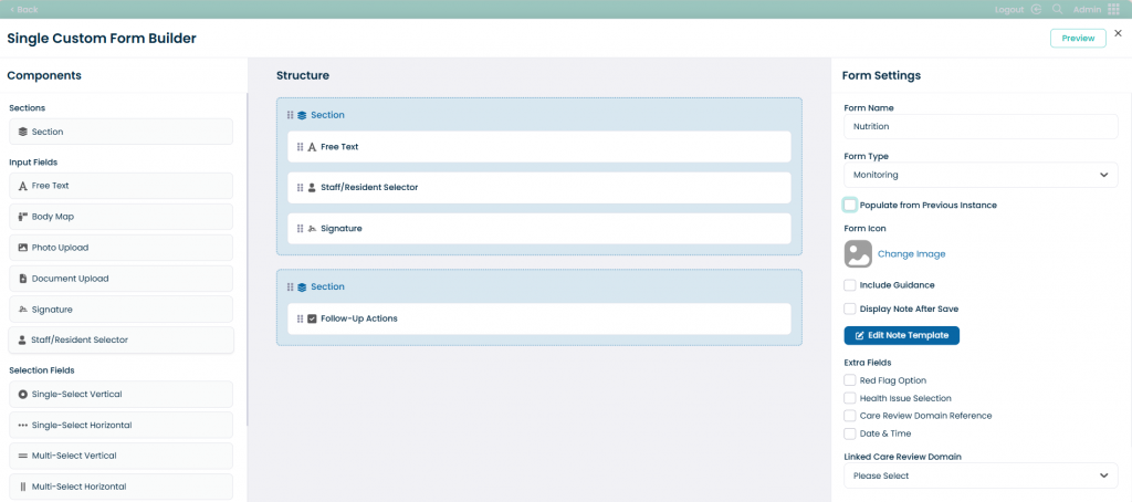 Single Custom Form Builder