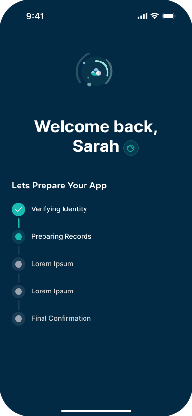 Friends and Family App welcome screen